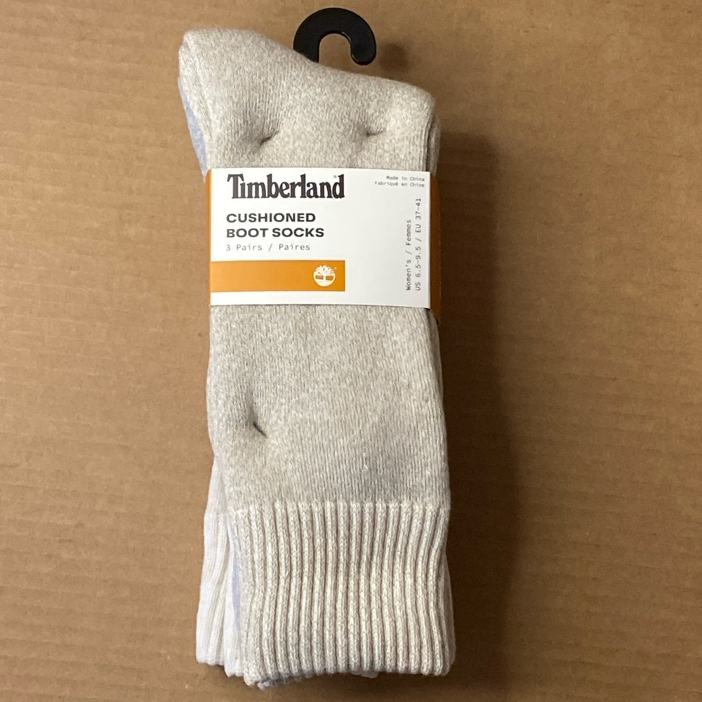 Timberland Women’s Marled Cushioned Boot Socks Mid Calf - 3 Pairs